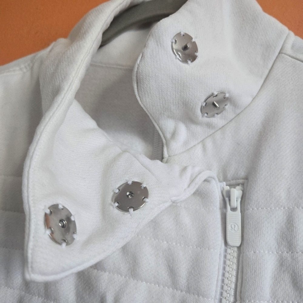 Lululemon Fleece Be True Jacket White Size 6 - Picture 4 of 10